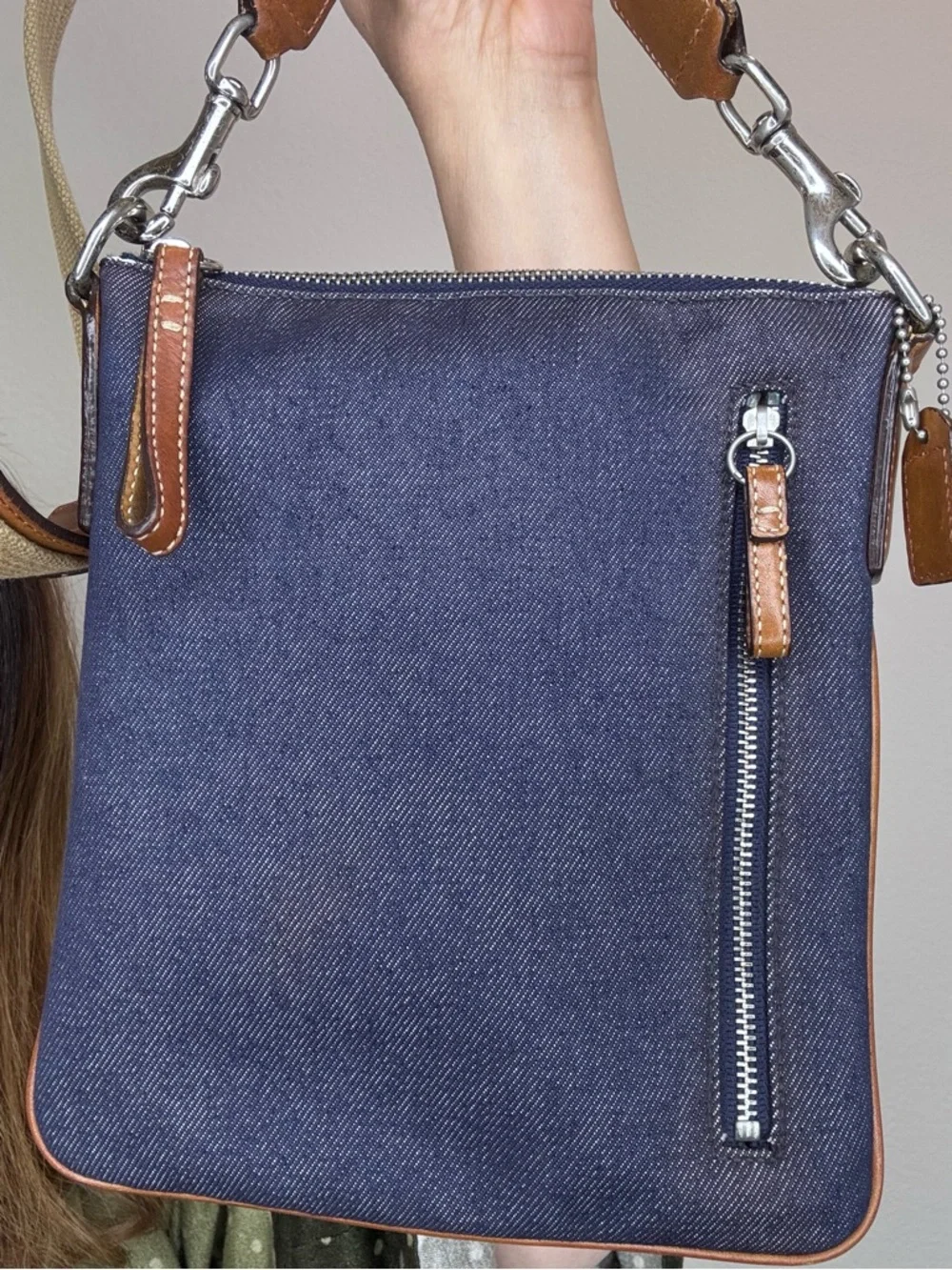 Coach Denim Suede Heritage Stripe bag Vintage 2003 with booklet - Picture 16 of 17